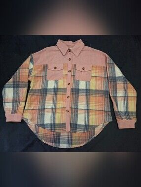 Pink Plaid Button-Up Shirt